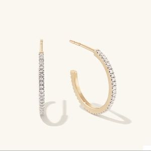 Mejuri Pave Diamond Midi Hoops. Perfect Condition